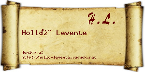Holló Levente névjegykártya