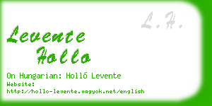 levente hollo business card