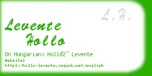 levente hollo business card